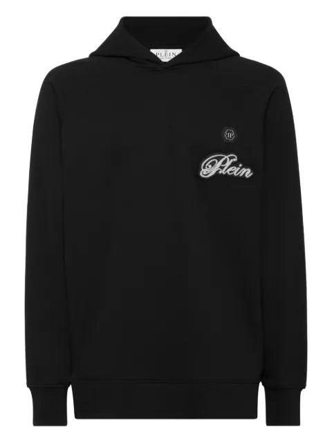 Philipp Plein logo-patch raglan-sleeve hoodie