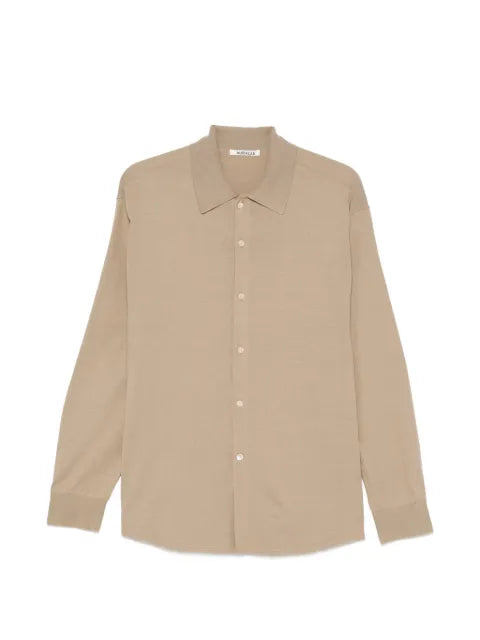 Auralee washed finx twill slim shirt