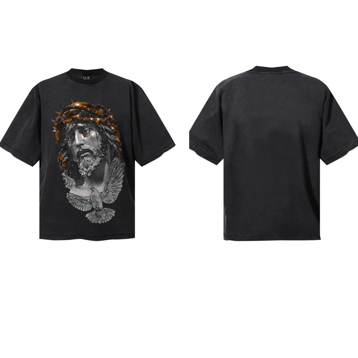 Saint Michael Vintage Washed Graphic Print Loose Streetwear T-Shirt
