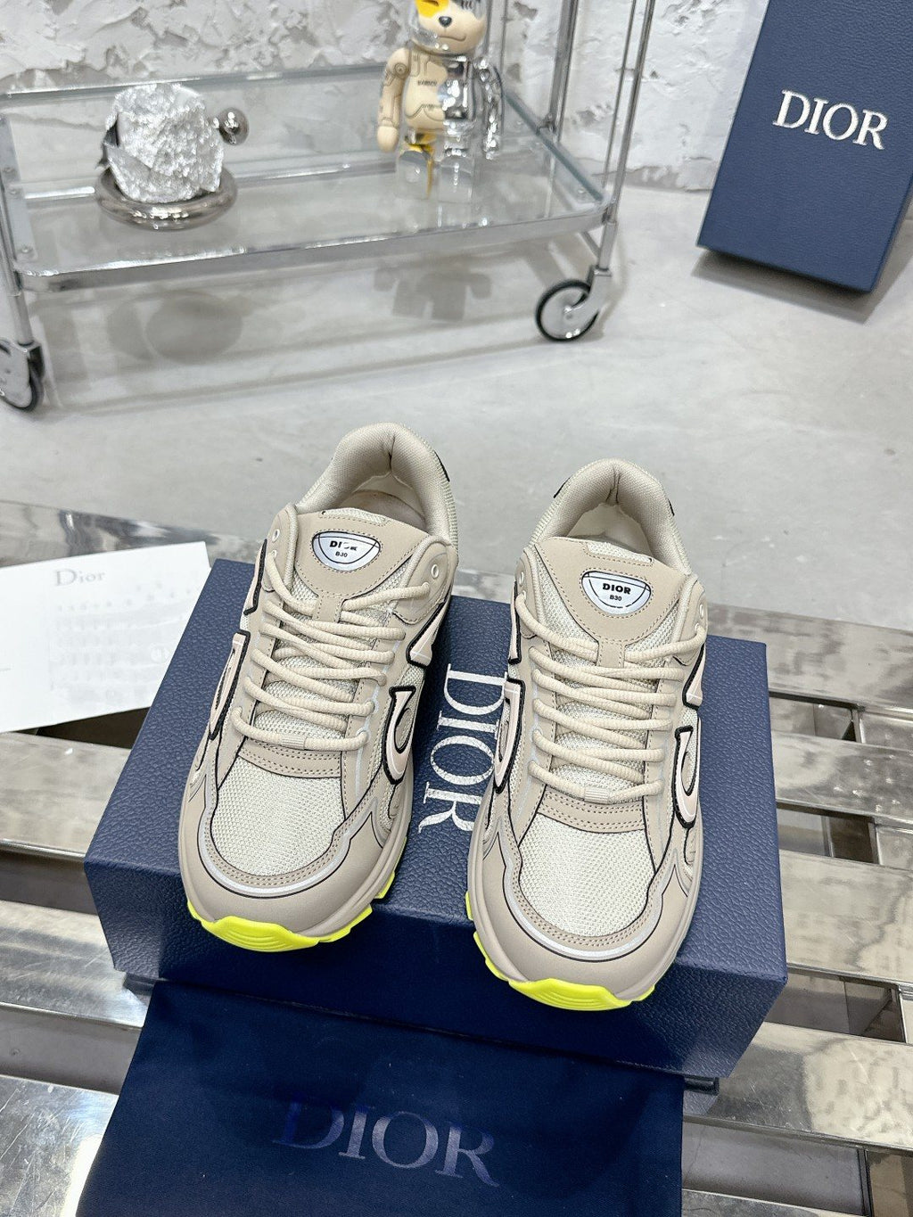 Dior Black, Gray and White Low-Top Sneakers