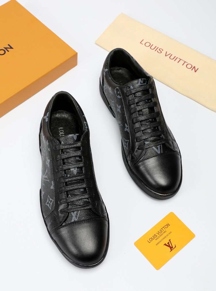 Louis Vuitton Black Monogram Panel Sneakers