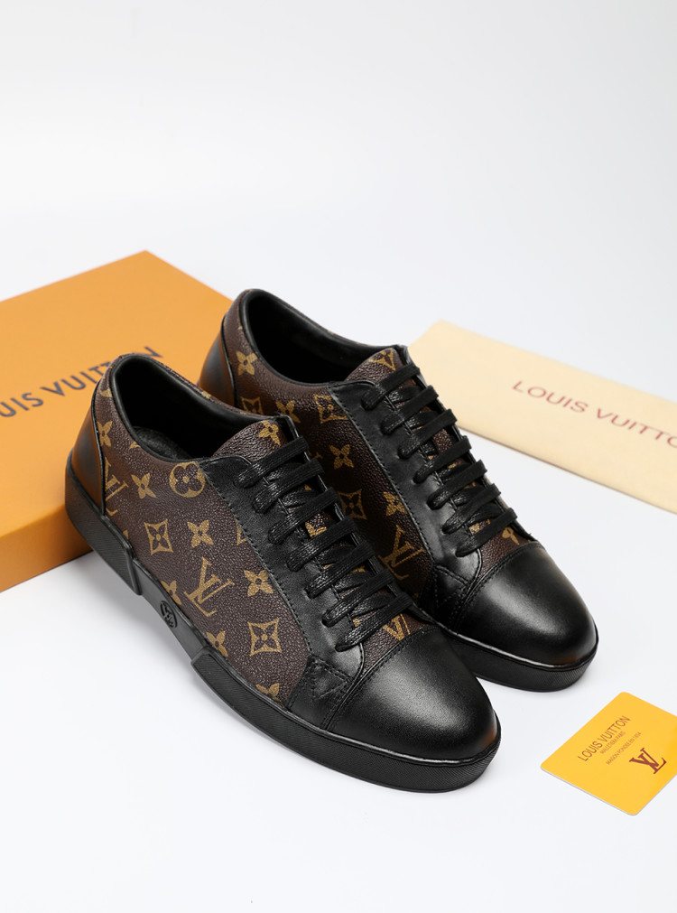 Louis Vuitton Black Monogram Panel Sneakers